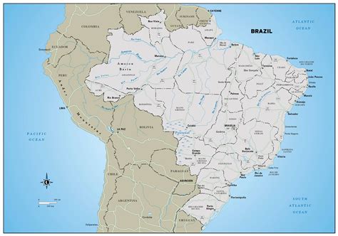brazil cities map|Detailed Map of Brazil .